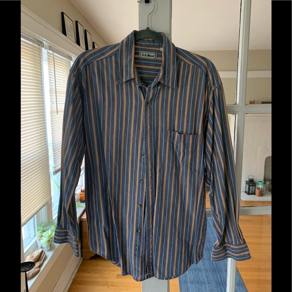 L.L Bean Pin-Stripped Button Up Shirt